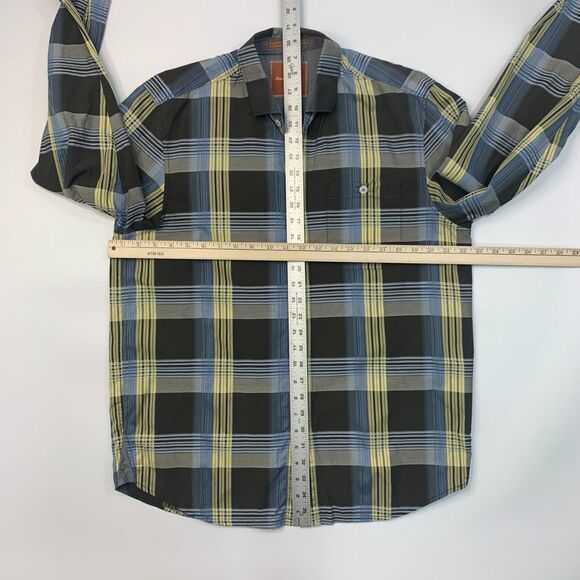Tommy Bahama Shirt Mens M Medium Olive Plaid Long Sleeve Cotton Flip Cuff Button - Picture 8 of 11